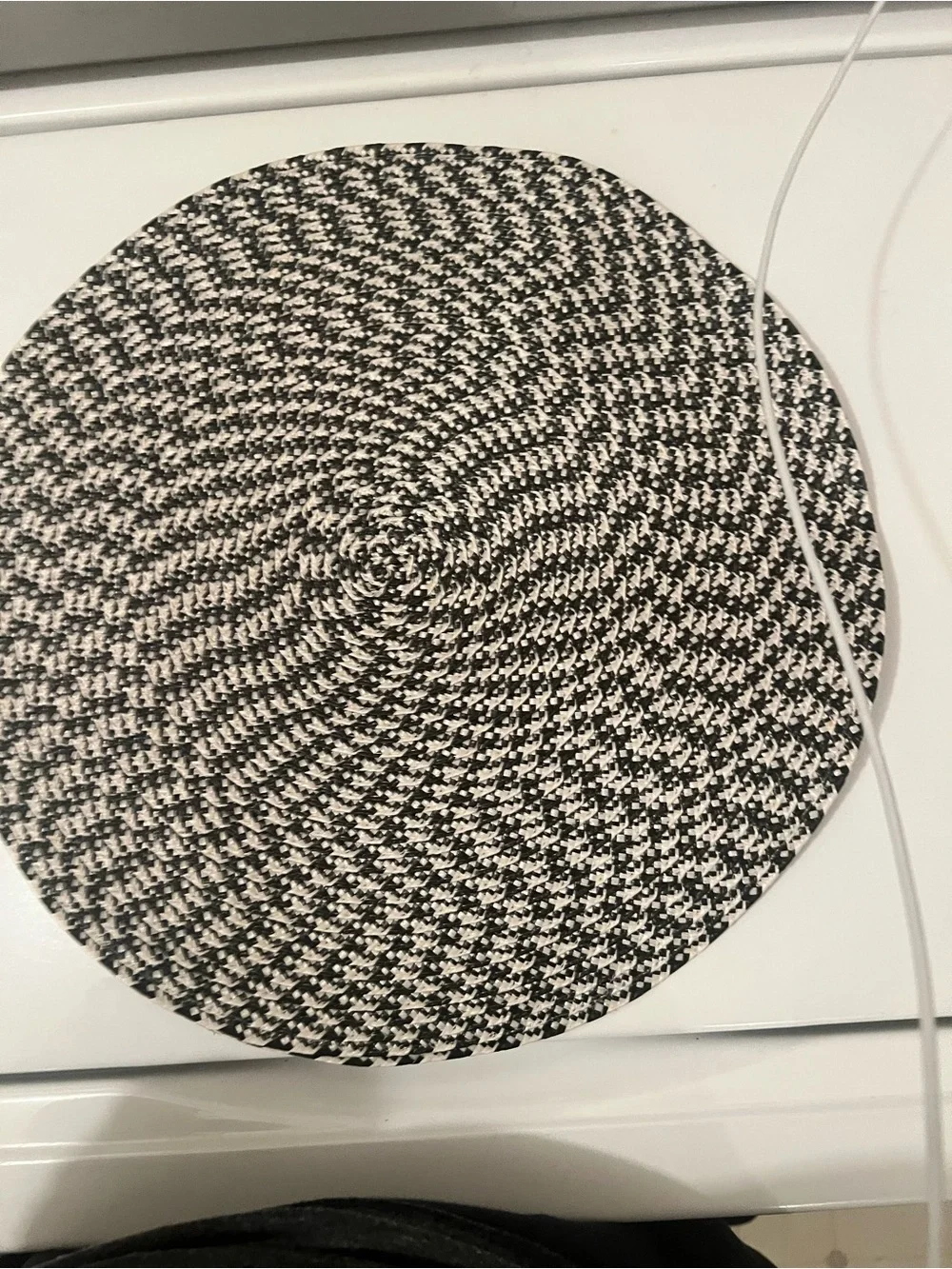 Black and White Braided Round Placemats - Set of 6